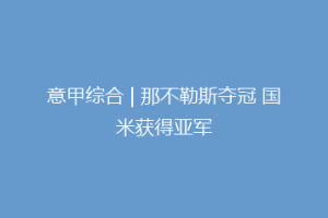 意甲综合 | 那不勒斯夺冠 国米获得亚军