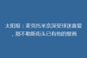 太阳报：麦克托米奈深受球迷喜爱，那不勒斯街头已有他的壁画