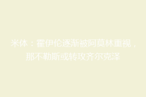 米体：霍伊伦逐渐被阿莫林重视，那不勒斯或转攻齐尔克泽