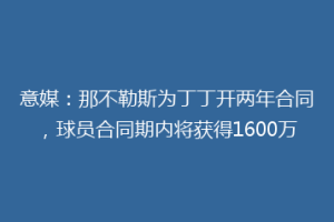 意媒：那不勒斯为丁丁开两年合同，球员合同期内将获得1600万