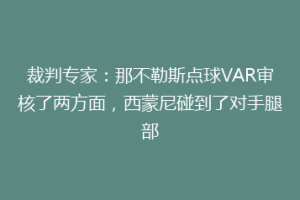 裁判专家：那不勒斯点球VAR审核了两方面，西蒙尼碰到了对手腿部