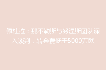 佩杜拉:那不勒斯与努涅斯团队深入谈判,转会费低于5000万欧