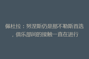 佩杜拉:努涅斯仍是那不勒斯首选,俱乐部间的接触一直在进行