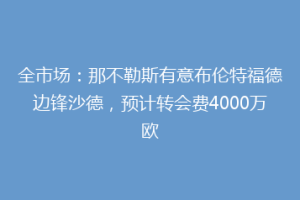 全市场：那不勒斯有意布伦特福德边锋沙德，预计转会费4000万欧