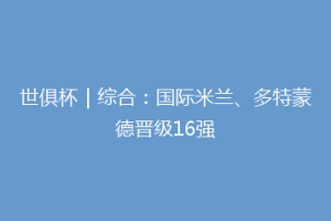 世俱杯｜综合：国际米兰、多特蒙德晋级16强