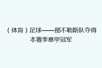 (体育)足球——那不勒斯队夺得本赛季意甲冠军