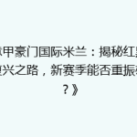 《意甲豪门国际米兰：揭秘红黑军团复兴之路，新赛季能否重振雄风？》