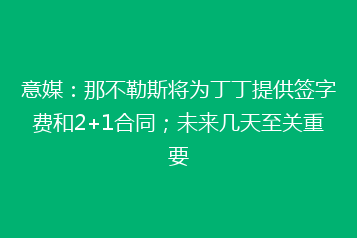 意媒:那不勒斯将为丁丁提供签字费和2+1合同;未来几天至关重要