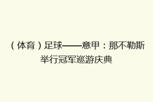 （体育）足球——意甲：那不勒斯举行冠军巡游庆典