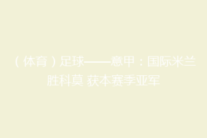 （体育）足球——意甲：国际米兰胜科莫 获本赛季亚军