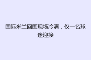 国际米兰回国现场冷清，仅一名球迷迎接